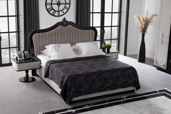 Bedroom Set Wardrobe Bed 2 x Bedside table Complete new beige