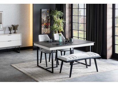 Dining room Table 4x Chairs 5pcs. Design Furniture Modern Set Suite new