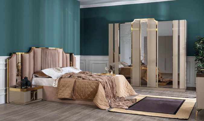 Bedroom Luxury Wardrobe beige Wood Design new Modern Furniture