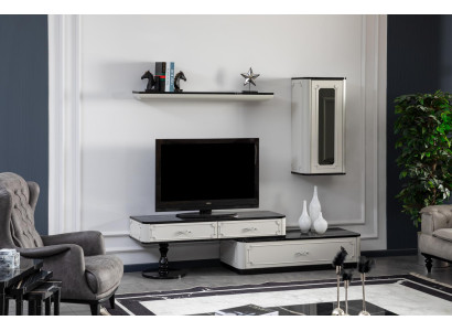 Living room Furniture Set Wall unit TV lowboard Living walls Wardrobe Wall shelf Wood