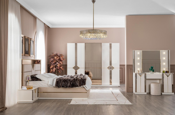 Wardrobe Wood Bedroom Modern Luxury Cabinets Beige Wardrobe