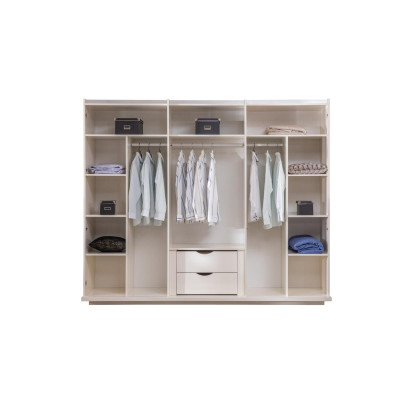 Wardrobe Wood Bedroom Modern Luxury Cabinets Beige Wardrobe