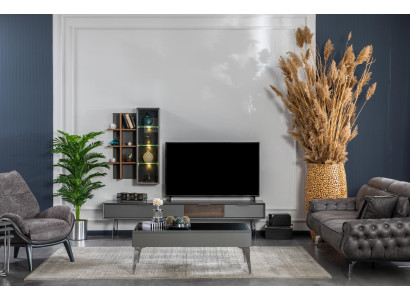 Gray Wall unit Wardrobe Wall Units Furniture Wood TV-cabinet Television Design Cabinets