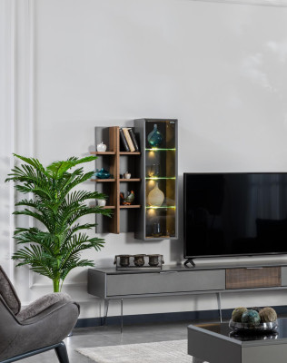 Gray Wall unit Wardrobe Wall Units Furniture Wood TV-cabinet Television Design Cabinets