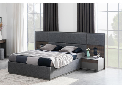 Bedroom Bed 2x Bedside table Beds Complete Suite USB Light Loft