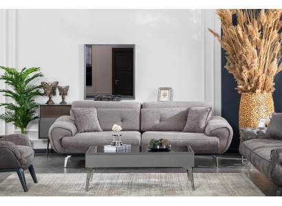 Italian style furniture living room luxury sofa design couch three seater