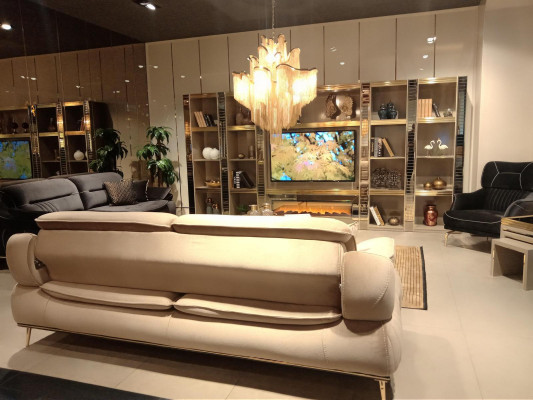 Living room Sofa 3 Seater Beige Design Style Furniture Modern Sofas new