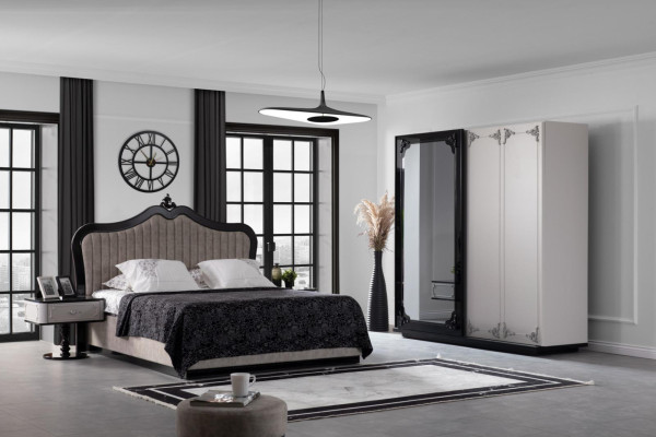 Bedroom Bed 2x Bedside tables Luxury Furniture 3pcs. Classic Beds