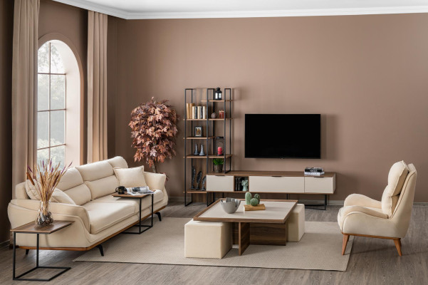 Wall unit Living room Furniture TV stand Bookshelf 240cm Wood wall units