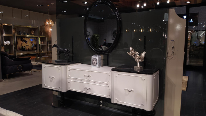 Classic White Chest of drawers Design Console Luxury Chests of drawers Sideboard 2-piece.
