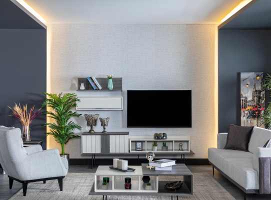 Wall unit Wardrobe TV-cabinet sideboard Shelf Wall units Living room Extension wall