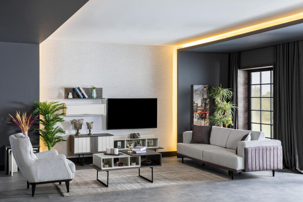 Wall unit Wardrobe TV-cabinet sideboard Shelf Wall units Living room Extension wall
