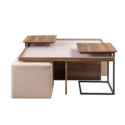 Multifunction s Coffee table Living room Wood Design Luxury Furniture Style Modern brown