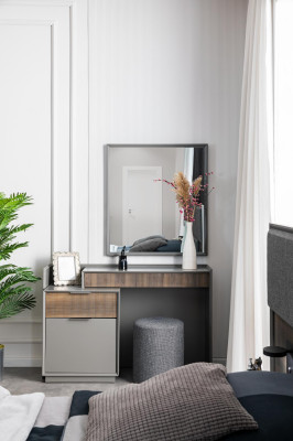 Dressing table Mirror Bedroom Furniture Design Set new Set Gray Wood