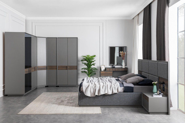 Dressing table Mirror Bedroom Furniture Design Set new Set Gray Wood