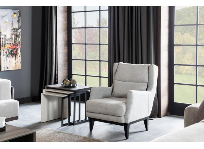 Living room Armchair Seater Design Couch Upholstery Luxury Gray Style Modern