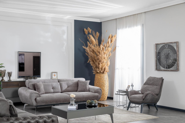 Living room Armchair Design Couch Luxury Lounge Upholstery new modern gray