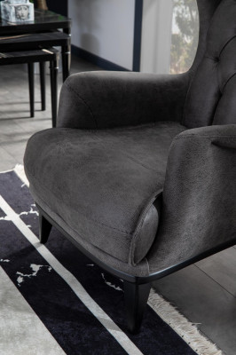 Armchair Design Couch Imitation leather Lounge Upholstery Seater Luxury Gray new