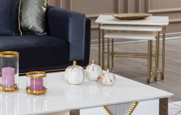 Side table Living room Luxury Design new Modern white material Wood