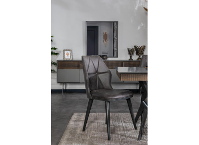 Gray Chair Designer Dining room Chairs Seat Chair Armchair Textile Wood