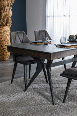 Gray Chair Designer Dining room Chairs Seat Chair Armchair Textile Wood