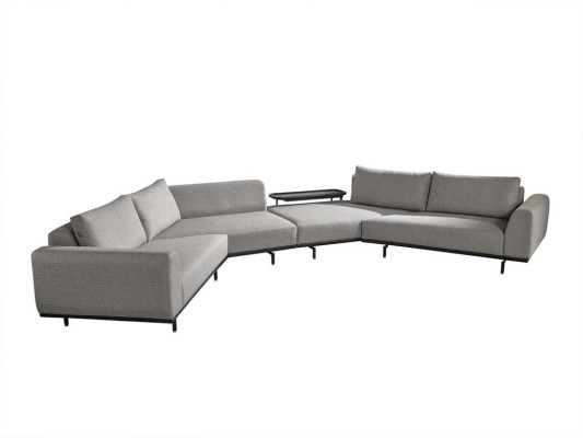 Corner sofa U-shape Living room Couch Textile new Design gray Modern Luxury