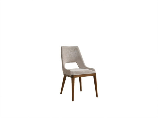 Chair Dining room Modern Wood Luxury Fabric Design new Upholstery Beige