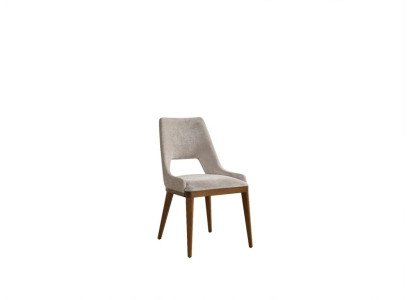 Chair Dining room Modern Wood Luxury Fabric Design new Upholstery Beige