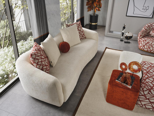 Sofa set 41 Seater 3x Stools 5-piece Design Living room Complete Set