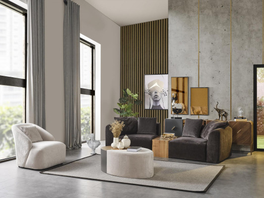 Set Sofa set 41 Seat Coffee table Complete Living landscape 3-piece Furniture