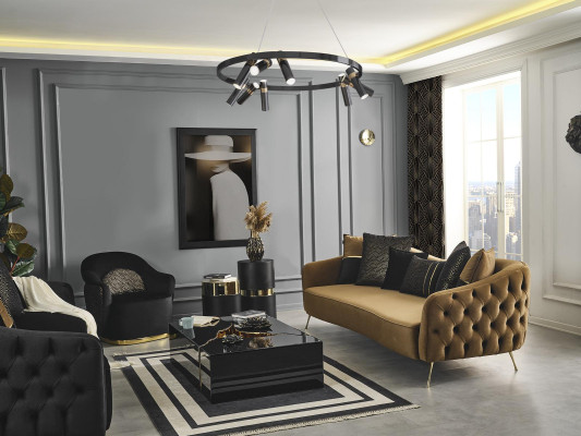 Sofa set 31 Seater Coffee table Luxury Suite Set 3-piece brown new