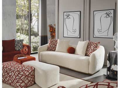 Sofa 4 Seater Couch Upholstery Design Textile Living room Design Furniture