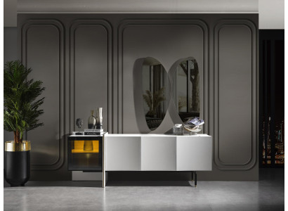 Modern Living room Sideboard Mirror Wood Furniture Luxury Style Modern 2-piece new