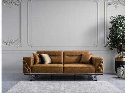 Sofa 3 Seater Living room Design Furniture Style Modern new brown luxury