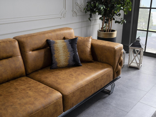 Sofa 3 Seater Living room Design Furniture Style Modern new brown luxury