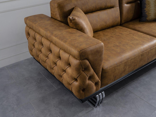 Sofa 3 Seater Living room Design Furniture Style Modern new brown luxury