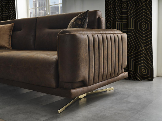 Living room Sofa 4 Seater Luxury Couches Upholstery Furniture new Modern brown