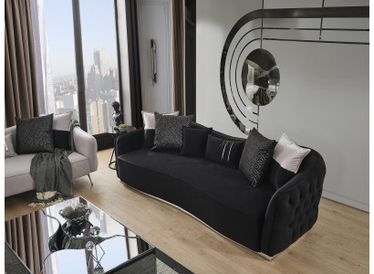 Sofa 4 Seater Luxury Designer Luxury Furniture new Black Living room