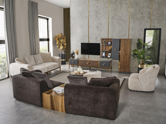 Sofa 3 Seater White Fabric Living room Luxury Furniture Couch new Modern