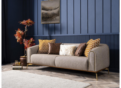Sofa 3 Seater Three Seater Luxury Living room Style Modern Gray Metal