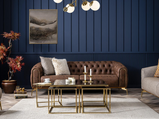 Chesterfield Sofa 3 Seater Couch Furniture Sofas Couches Living room 230cm