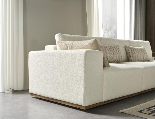 Corner sofa L-shape Coffee table Stool Living landscape Living room Upholstery 3-piece