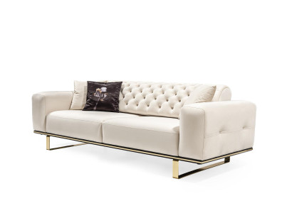 Sofa 3 Seater Living room Luxury Upholstery Designer Furniture Chesterfield