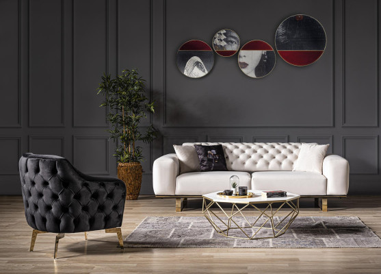 Sofa 3 Seater Living room Luxury Upholstery Designer Furniture Chesterfield