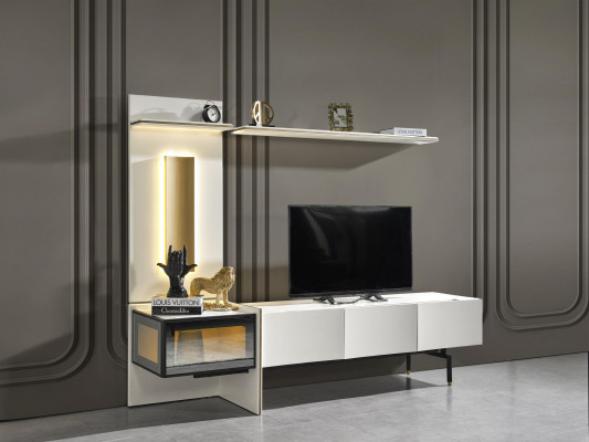 Living room tv stand furniture TV cabinet television sideboard style white luxury wood