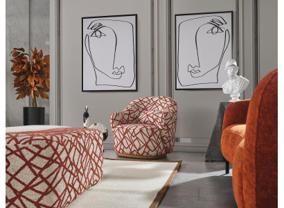 Armchair Design Luxury Couch Upholstery Living room Wood with Textile Single Seater