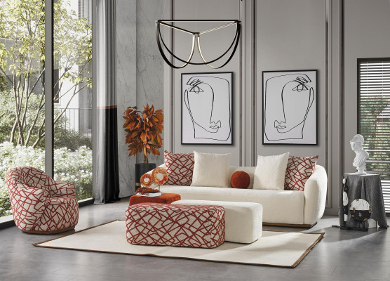 Armchair Design Luxury Couch Upholstery Living room Wood with Textile Single Seater