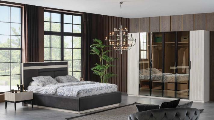 Complete's Bedroom Set Bed Wardrobe Beds Bedside table 4 pieces.