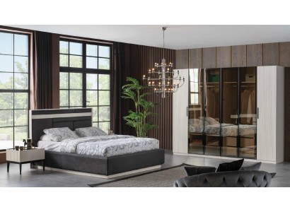 Complete's Bedroom Set Bed Wardrobe Beds Bedside table 4 pieces.
