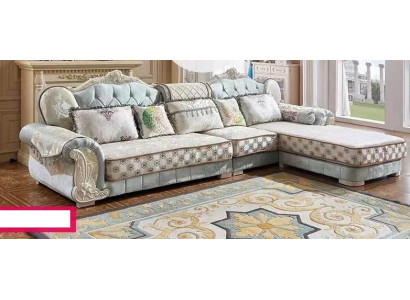 Corner sofa Textile Fabric Living landscape L-shape Modern new Color Blue
